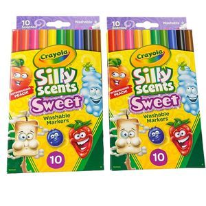 Crayola‎ Silly Scents Sweet Washable Slim Markers 2 Packs of 10 Markers NEW